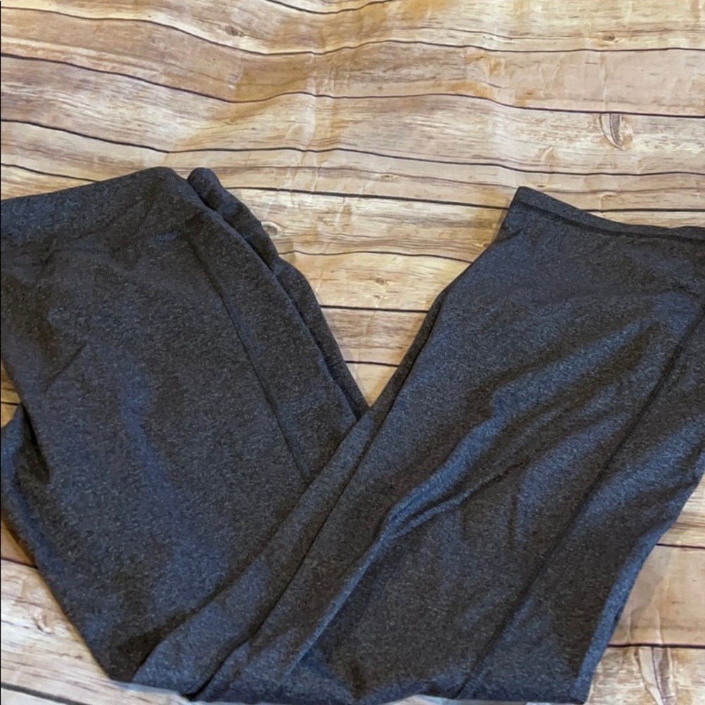 Wide leg grey yoga pants